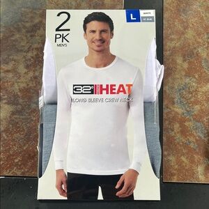 32 Degrees Men's White Long Sleeve Crew Neck Tee large NWT